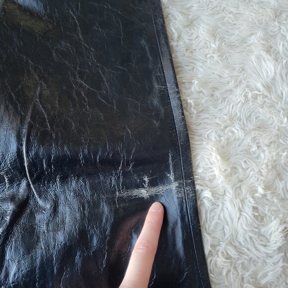 J Brand Selena Mid-Rise Crop Bootcut Lamb Leather Black 28 - Picture 7 of 12